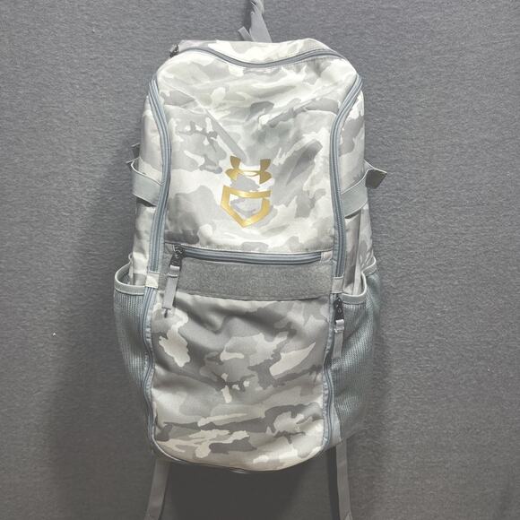 Under Armour Baseball Unisex Adult Utility Backpack 1369318 Gray Camo - Picture 2 of 16